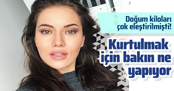 Doğum kilolarından kurtulmak isteyen Fahriye Evcen bakın ne yapıyor