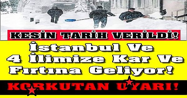 İstanbul Ve 4 İlimize Kar Ve Fırtına Geliyor..
