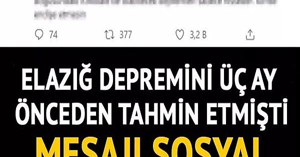 .Elazığ depremini 3 ay önceden tahmin etmişti! Naci Görür'ün mesajı sosyal medyayı karıştırdı