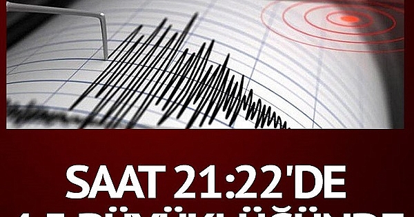 Son dakika… 4.5 büyüklüğünde deprem!